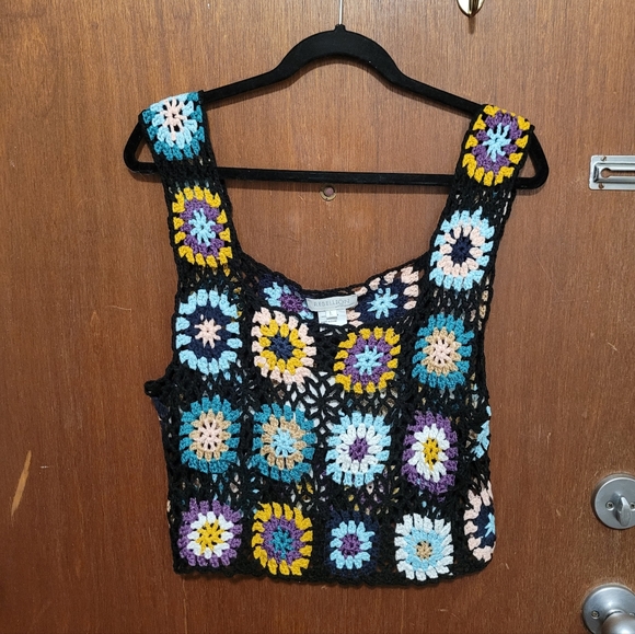 Tops - NWT Rebellion Again Crocheted Crop Tank